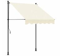 vidaXL Toldo Retráctil, Sombrilla Extensible de Ventana, Protección UV, Parasol para Jardín Patio Balcón, Tela y Acero Crema 200x115 cm