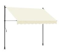 vidaXL Toldo Retráctil, Sombrilla Extensible de Ventana, Protección UV, Parasol para Jardín Patio Balcón, Tela y Acero Crema 300x150 cm