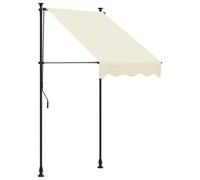 vidaXL Toldo Retráctil, Sombrilla Extensible de Ventana, Protección UV, Parasol para Jardín Patio Balcón, Tela y Acero Crema 100x150 cm
