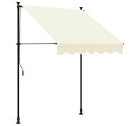 vidaXL Toldo Retráctil, Sombrilla Extensible de Ventana, Protección UV, Parasol para Jardín Patio Balcón, Tela y Acero Crema 150x150 cm