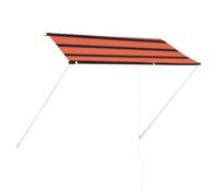 vidaXL Toldo Retráctil Toldo Frontal Solar Terraza Balcón Extensible Ajustable Dar Sombra Protector de Sol Parasol 250x150cm Naranja y Marrón