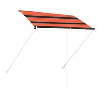vidaXL Toldo Retráctil Toldo Frontal Solar Terraza Balcón Extensible Ajustable Dar Sombra Protector de Sol Parasol 200x150cm Naranja y Marrón