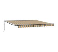 vidaXL Toldo retráctil Verde y Amarillo 4 x 3m, Ajustable, Resistente al Sol y al Agua, Hecho de Aluminio Recubierto en Polvo. Ideal para Exteriores, Brinda Sombra en Verano, Jard