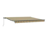 vidaXL Toldo Retráctil Verde y Amarillo 400 x 300 cm Poliéster y Acero, Toldo Retráctil Colorido para Jardín y Terraza, Sombra Ajustable, Resistente al Clima, Cubierta Exterior