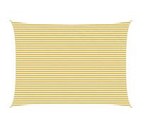 vidaXL Toldo Vela Amarillo y Blanco 5 x 7 m HDPE, Toldo Moderno para jardín y terraza, SOGA bloqueadora de UV, Refugio aireado para Balcones