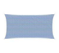 vidaXL Toldo Vela Azul y Blanco 2,5 x 5 m HDPE, Toldo Moderno para jardín y terraza, SOGA bloqueadora de UV, Refugio aireado para Balcones