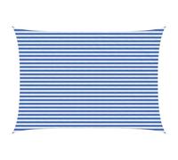 vidaXL Toldo Vela Azul y Blanco 3,5 x 4,5 m HDPE, Toldo Moderno para jardín y terraza, SOGA bloqueadora de UV, Refugio aireado para Balcones