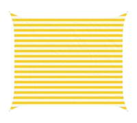 vidaXL Toldo Vela de Sombra Amarillo y Blanco 2,5 x 3 m, Sombra Exterior, Resistente al UV, Toldos Rectangulares, Cubierta de Poliéster, Moderna Terraza, a Prueba de Agua