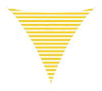 vidaXL Toldo Vela de Sombra Amarillo y Blanco 3 x 3 x 3 m, Solución para Exteriores, Tela de Sombreo Triangular UV, Elegante Toldito para Jardín, Balcón, Área de Juego