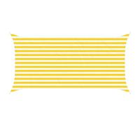 vidaXL Toldo Vela de Sombra Amarillo y Blanco 4 x 2 m, Sombra Exterior, Resistente al UV, Toldos Rectangulares, Cubierta de Poliéster, Moderna Terraza, a Prueba de Agua
