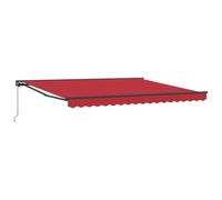 vidaXL Toldos Retráctiles Rojos de 4 x 3m de Poliéster/Tela/Aluminio, Resistentes a la Decoloración, UV y Agua. Montados en la Pared, Ideales para Dar Sombra en tu jardín. Estilo Manual, Moderno y re
