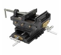 vidaXL Tornillo de Banco Manual Carro Transversal de Trabajo de Metal Precisos Perforar Agujeros Deslizamiento Cruzado Base de Mordaza Sujeción