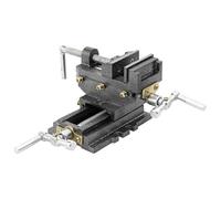 vidaXL Tornillo de Banco Manual Carro Transversal Mordaza de Sujeción Trabajo Deslizamiento Cruzado Base Giratoria para Máquinas 70 mm