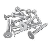 vidaXL Tornillos Confirmat 12 pcs Plateado Metal, Sala de estar, tornillos Confirmat, sujetadores de hardware, cabeza plana, metal plateado y resistente