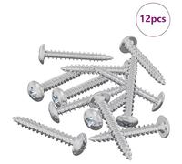 vidaXL Tornillos de Madera 12 pcs Plateado M4 x 28 mm Acero, Sala de estar, tornillos de madera resistentes, sujetadores de cabeza redonda, Philips, hardware para interiores y exteriores