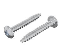 vidaXL Tornillos de Madera 2 pcs Plateado M4 x 28 mm Acero, Sala de estar, tornillos de madera resistentes, sujetadores de cabeza redonda, Philips, hardware para interiores y exteriores