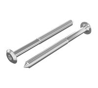 vidaXL Tornillos de Muebles 2 pcs Plateado M6 x 85 mm Acero, Fijaciones para sala, tornillos de acero duraderos, uso interior, exterior, proyectos de ensamblaje, resistencia al óxido
