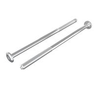 vidaXL Tornillos de Muebles 2 pcs Plateado M6 x 120 mm Acero, Sofá, Tornillos Resistentes para Muebles, Soluciones de fijación, para Uso Interior, Exterior, Resistentes al óxido