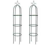 vidaXL Arco de jardín Diseño Torre para rosas y enredaderas Hierro verde oscuro 2X