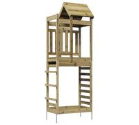 vidaXL Torre de juego marrón 52,5 x 85 x 238 cm madera maciza impregnada, moderna y robusta torre de juego, aventura al aire libre para niños, equipo de juegos en el jardín, diversión para la familia