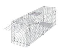 vidaXL Trampa para Animales Vivos, Jaula con Asa Plegable Puerta, Trampa Humanitaria de Malla, Trampa para Ratones Conejos, Acero Galvanizado 100 cm