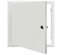 VidaXL Trampadora de servicio segura de 30 x 30 cm de acero blanco lacado, fácil de instalar. Es un panel de acceso seguro perfecto para espacios de mantenimiento o para bloquear una superficie lisa.
