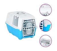 Vidaxl transportín de mascota blanco azul polipropileno 48x31,5x33 cm