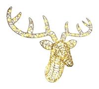 vidaXL Trineo tirado por Reno cálido 60 cm Pet, Figurita Moderna de Reno, con Luces LED USB, decoración Festiva, Encanto navideño, Brillo de Navidad