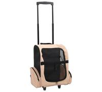 vidaXL Carro Plegable para Mascotas Multiusos Beige