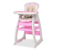 vidaXL Trona Convertible Mesa Rosa Silla Alta Asiento Banco Bebé Niño Infantil