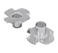 vidaXL Tuerca T dentada 2 pcs Plateado M6 mm Acero, Componentes, Equipos, Industrial, Productos Duraderos, Soluciones de Suministro, para Operaciones Eficientes y Gestión de Recursos