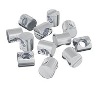 vidaXL Tuercas de barril 12 pcs M6 x 12 mm (Diámetro de rosca x H), Hardware para sala, tuerca de barril, sujetadores metálicos, resistentes a la corrosión, fácil de ensamblar