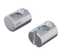 vidaXL Tuercas de barril 2 pcs Plateado M6 x 13 mm Metal, Hardware para sala, tuerca de barril, sujetadores metálicos, resistentes a la corrosión, fácil de ensamblar