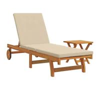 vidaXL Tumbona 1-Persona 2 pcs Marrón Madera de Acacia Sólida, Recliner Ajustable para Exteriores, Silla Moderna de jardín, Cama de Sol Duradera y Relajante