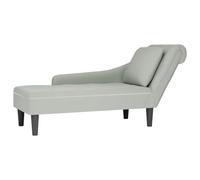vidaXL Tumbona Almohada y reposabrazo Derecho Terciopelo Gris Claro, sillón, diván, Silla de salón, sofá Silla, Tumbona, sofá de salón, diván de salón