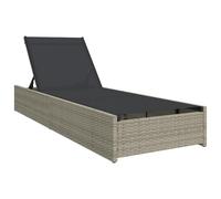 vidaXL Tumbona Beige 60x200x27 cm de Ratán Poliéster