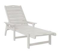 vidaXL Tumbona Blanca 53x162x98.5 cm HDPE
