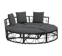 vidaXL Tumbona Cama de jardín sin Capota ratán PE Negro, Cama de salón de jardín, Tumbona, Tumbona, Tumbona, Cama Solar, sofá-Cama, Cama de día