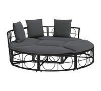 vidaXL Tumbona Cama de jardín sin Capota ratán PE Negro, Cama de salón de jardín, Tumbona, Tumbona, Tumbona, Cama Solar, sofá-Cama, Cama de día