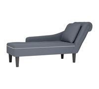 vidaXL Tumbona con almohada y reposabrazo derecho, terciopelo gris oscuro