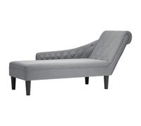 vidaXL Tumbona con Almohada y reposabrazo Derecho Tela Gris Claro, sillón, diván, Silla de salón, sofá Silla, Tumbona, sofá de salón, diván de salón