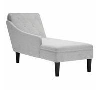 vidaXL Tumbona con Almohada y reposabrazo Derecho Tela Gris Nube, sillón, diván, Silla de salón, sofá Silla, Tumbona, sofá de salón, diván de salón