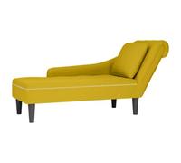 vidaXL Tumbona con Almohada y reposabrazo Derecho Terciopelo Amarillo, sillón, diván, Silla de salón, sofá Silla, Tumbona, sofá de salón