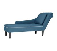 vidaXL Tumbona con almohada y reposabrazo derecho terciopelo azul