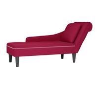vidaXL Tumbona con Almohada y reposabrazo Derecho Terciopelo Rojo Vino, sillón, diván, Silla de salón, sofá Silla, Tumbona, sofá de salón