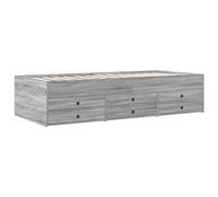 vidaXL Tumbona con Cajones, Sofá Cama con Almacenamiento, Somier de Invitados, Mueble para Salón Dormitorio, Madera de Ingeniería Gris Sonoma
