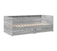 vidaXL Tumbona con Cajones, Sofá Cama con Almacenamiento, Somier de Invitados, Mueble para Salón Dormitorio, Madera de Ingeniería Gris Sonoma