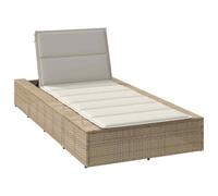 vidaXL Tumbona con cojín Flotante ratán sintético Beige, Tumbona de Descanso, Cama Tumbona, Tumbona de terraza, Tumbona de jardín, Tumbona de Exterior