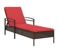 vidaXL Tumbona con cojín marrón 63x200x81 cm ratán sintético (Solo EE. UU.)