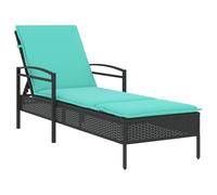 vidaXL Tumbona con Cojín Negra 63x200x81 cm de Ratán Sintético
